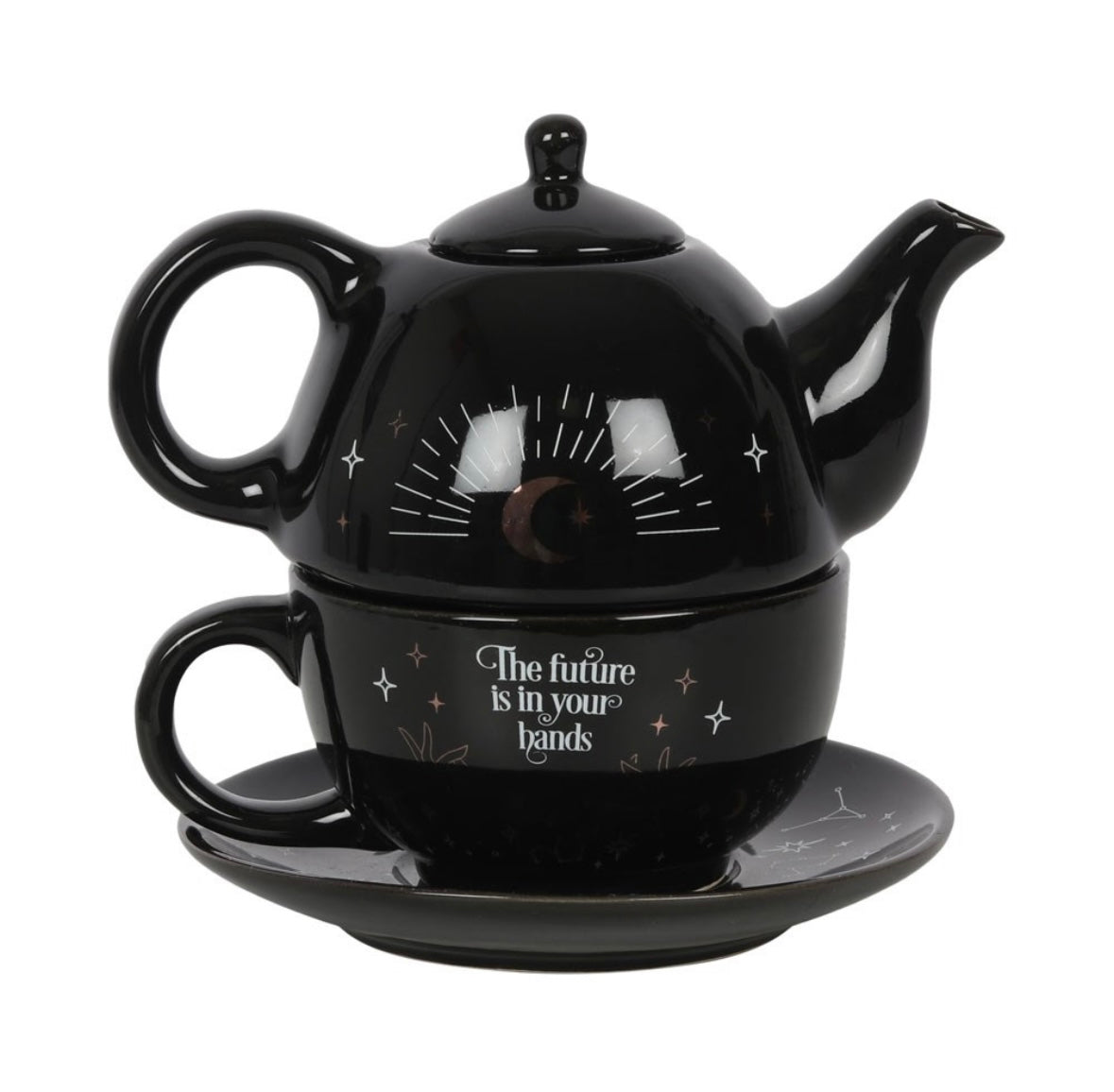 ๐ฎ Fortune Teller Tea-for-One Set โ Mystical White & Gold Design