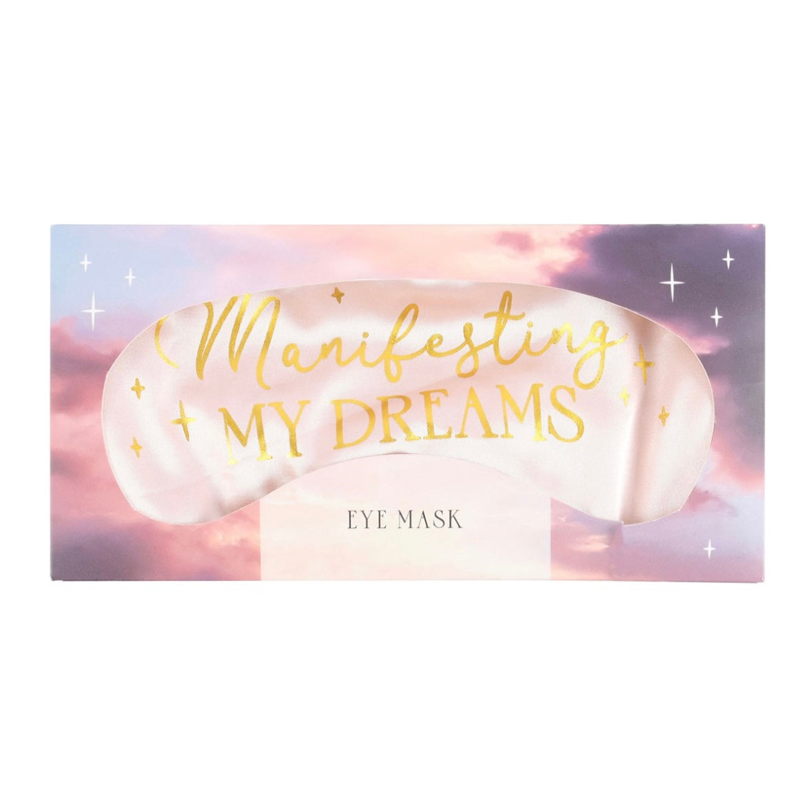 🌙 ‘Manifesting My Dreams’ Pink Satin Sleep Mask