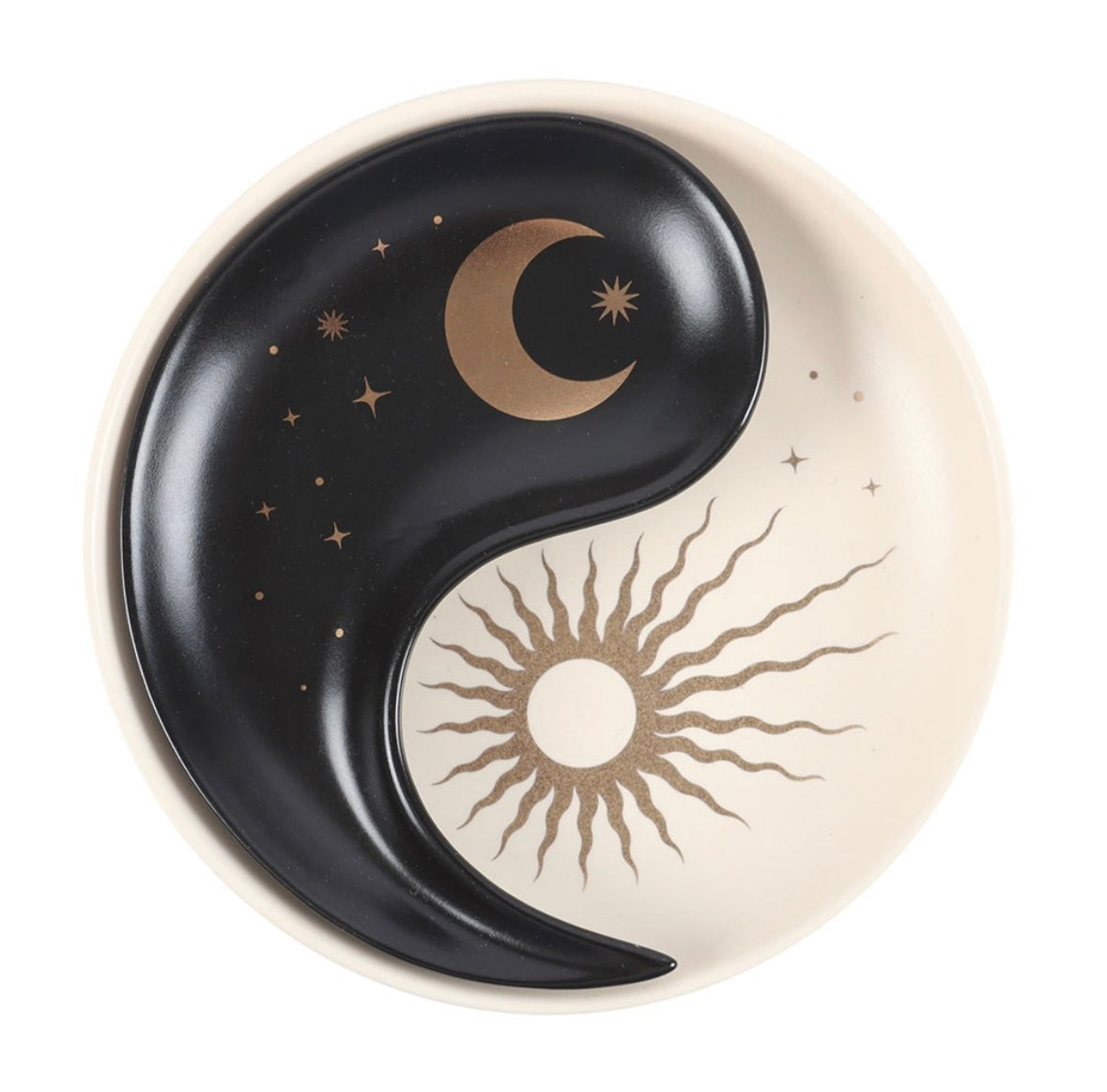☯️ Yin & Yang 2-Piece Trinket Dish – Sun & Moon Design