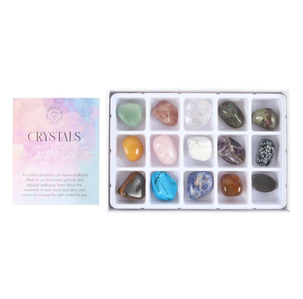 ✨ Crystal Healing Starter Kit – 15 Tumblestones with Guide