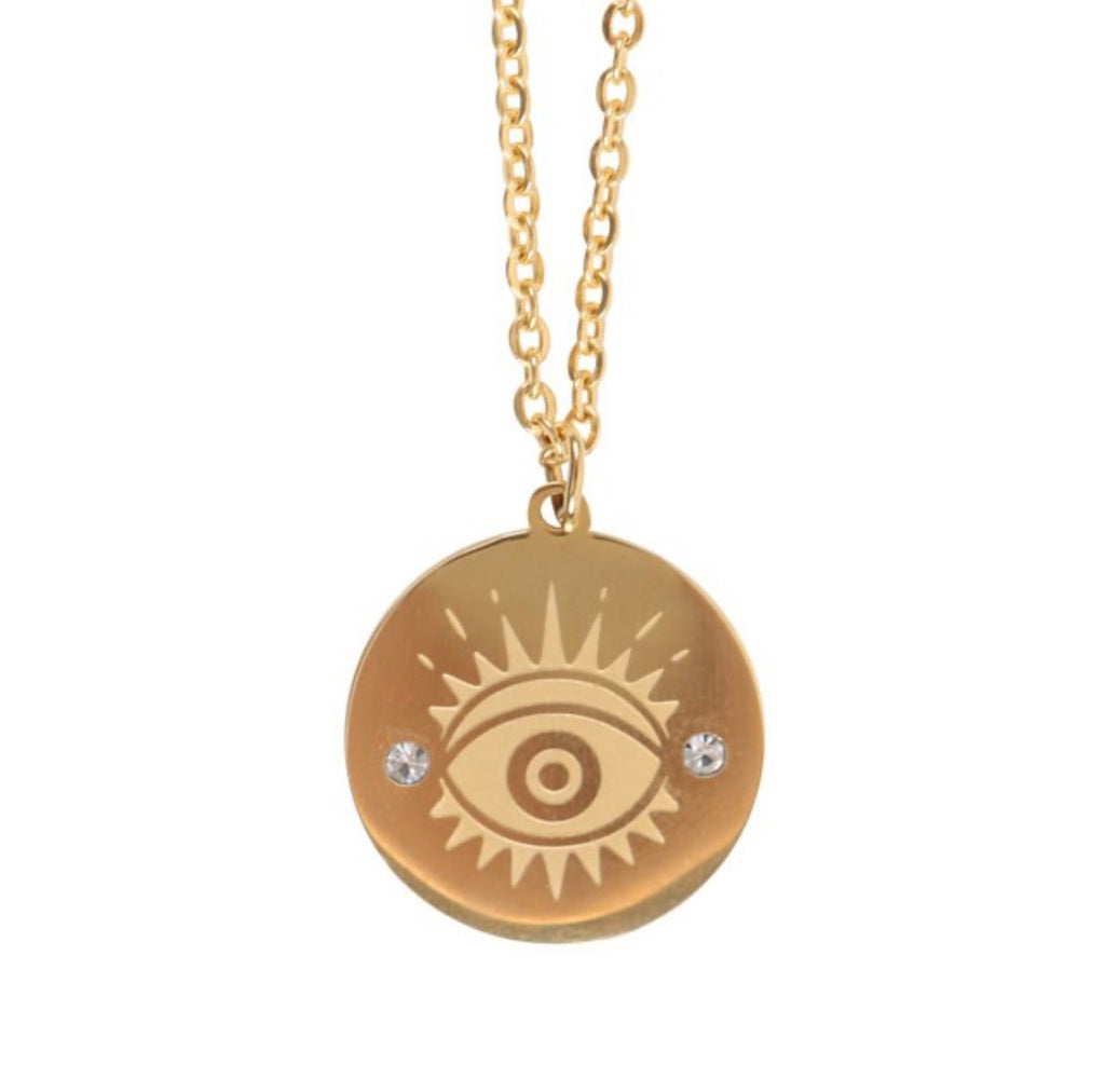 👁️ Gold All Seeing Eye Necklace – Stainless Steel Talisman