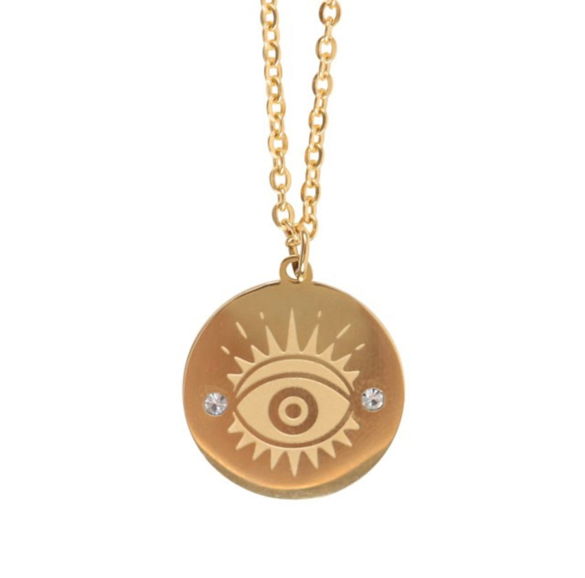 👁️ Gold All Seeing Eye Necklace – Stainless Steel Talisman