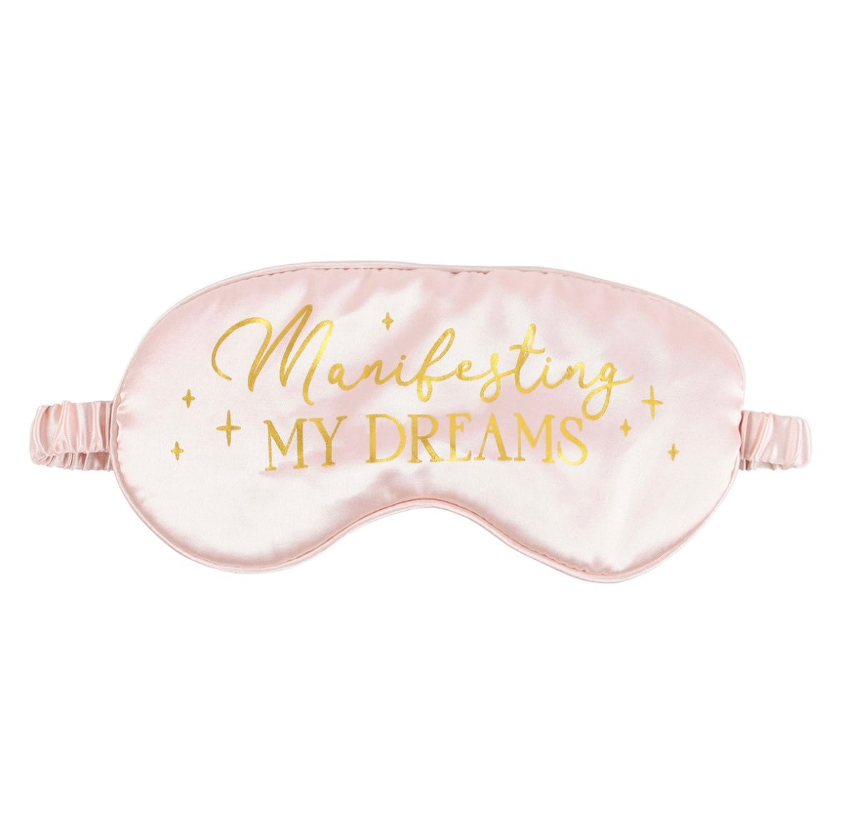 🌙 ‘Manifesting My Dreams’ Pink Satin Sleep Mask