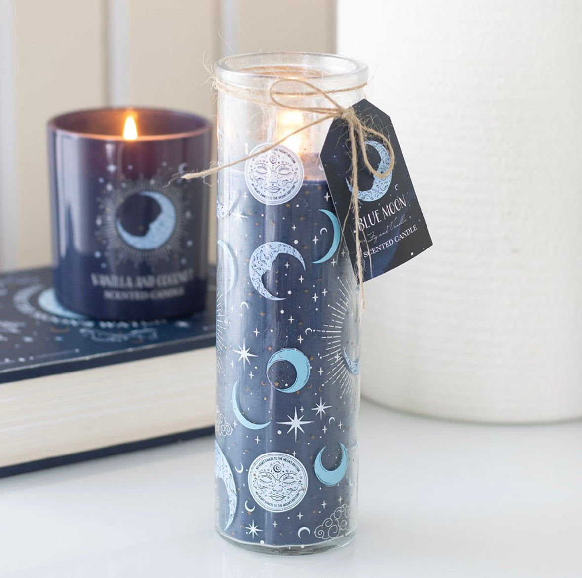 Celestial Blue Moon Tube Candle – Fig & Vanilla Fragrance