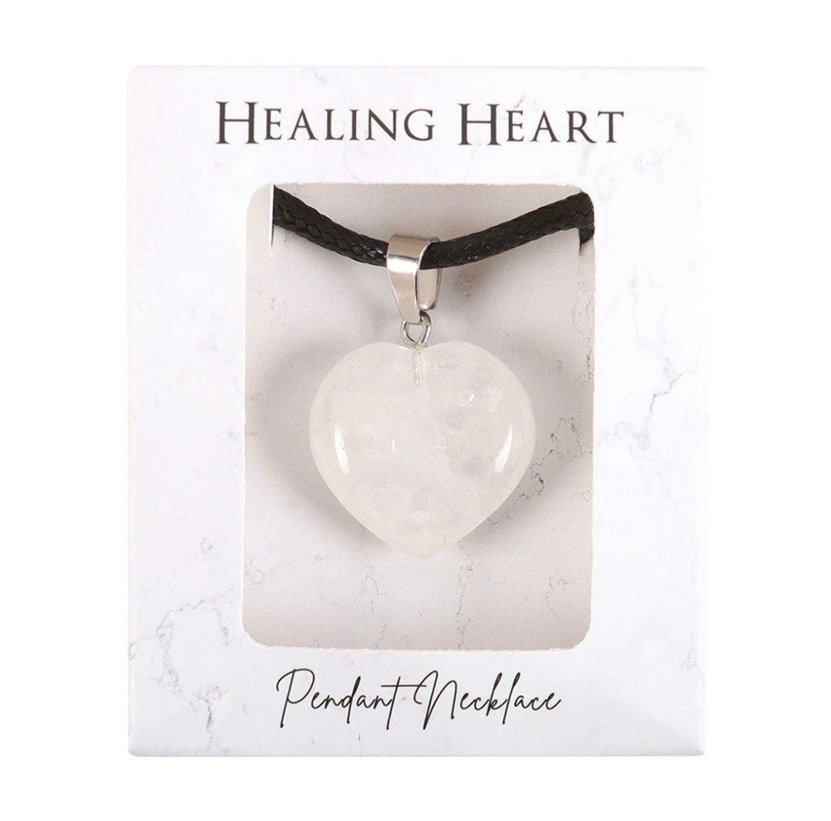 💖 Healing Heart Pendant Necklace – Crystal Gemstone Variants