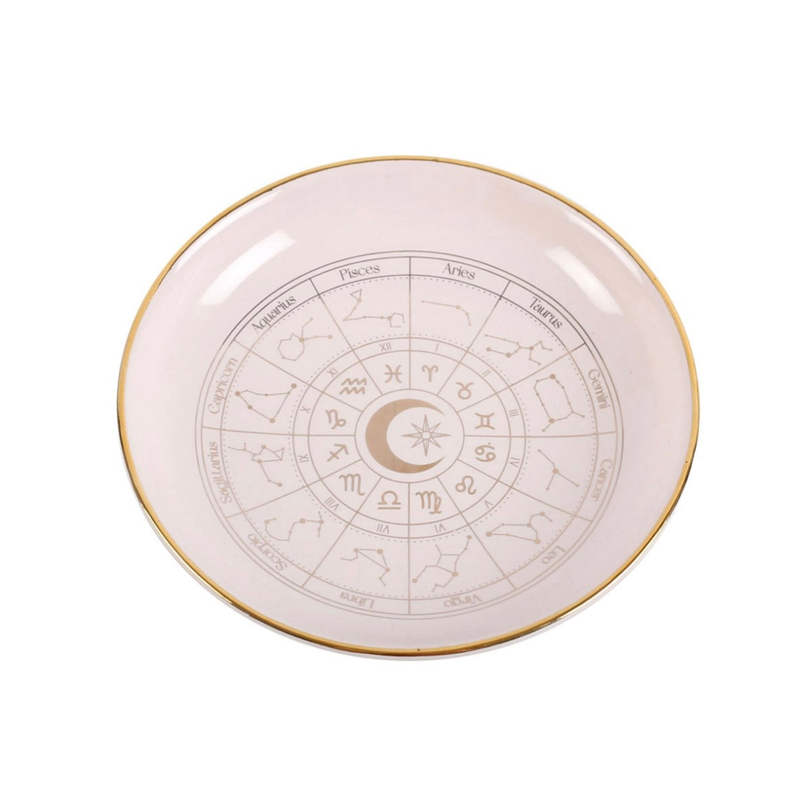 🌸 Light Pink Astrology Wheel Trinket Dish