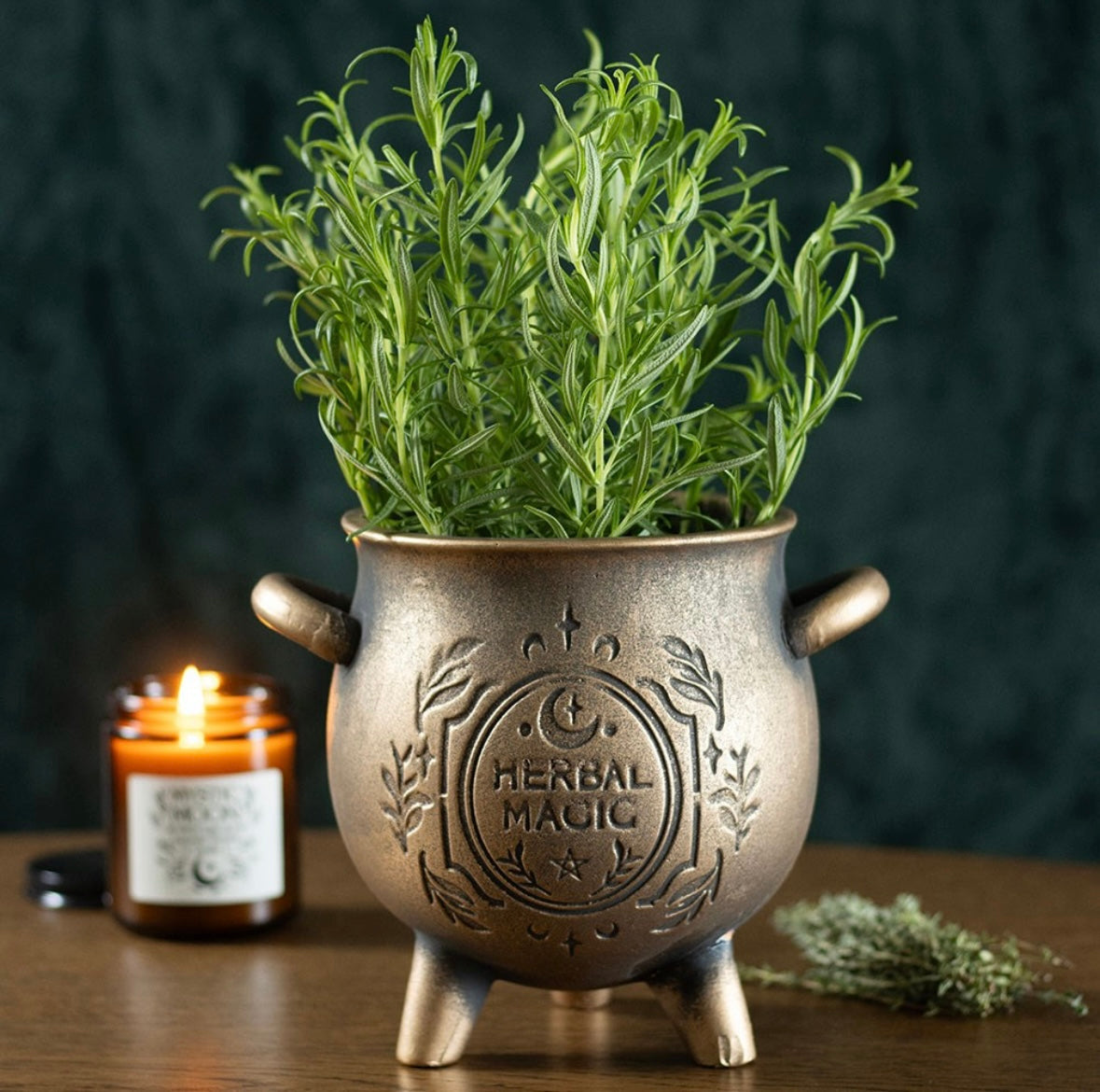 Herbal Magic Cauldron Plant Pot – Witchy Home Décor