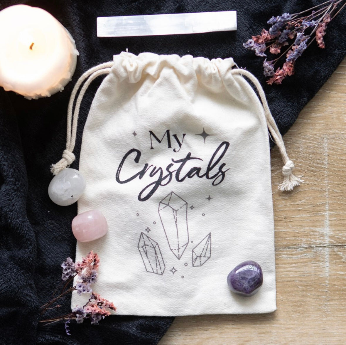 Cotton Drawstring Bag – Keep Your Gems Safe & Magical