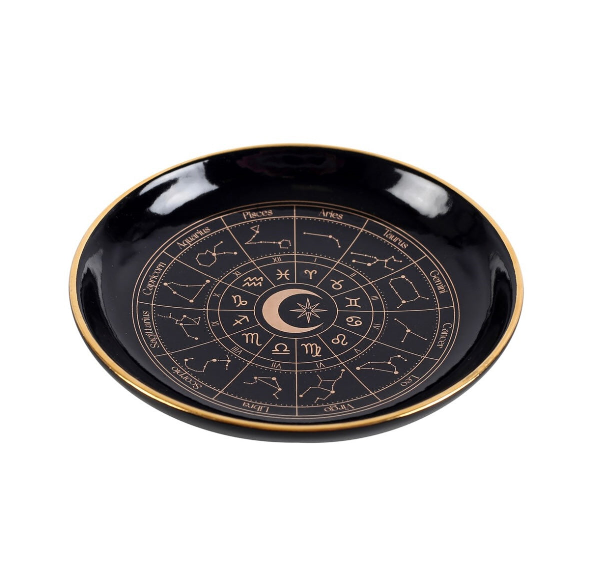 ✨ Black Astrology Wheel Trinket Dish
