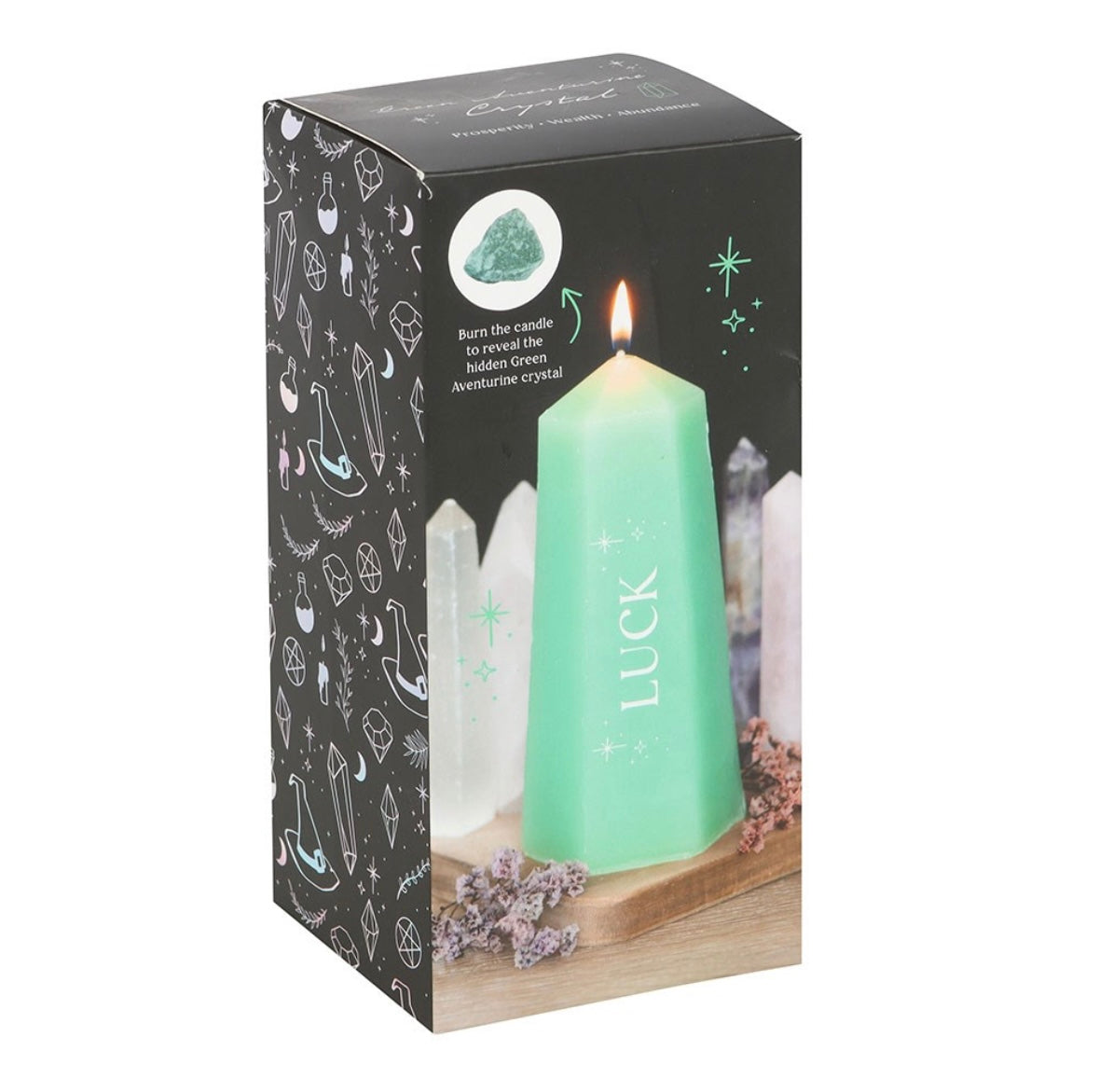 Luck Crystal Candle – Aventurine & Abundance
