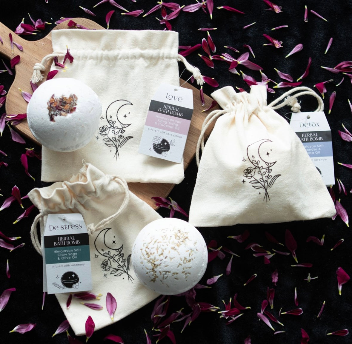 🛁 Herbal Bath Bombs – Natural Crystal-Infused Ritual Soaks