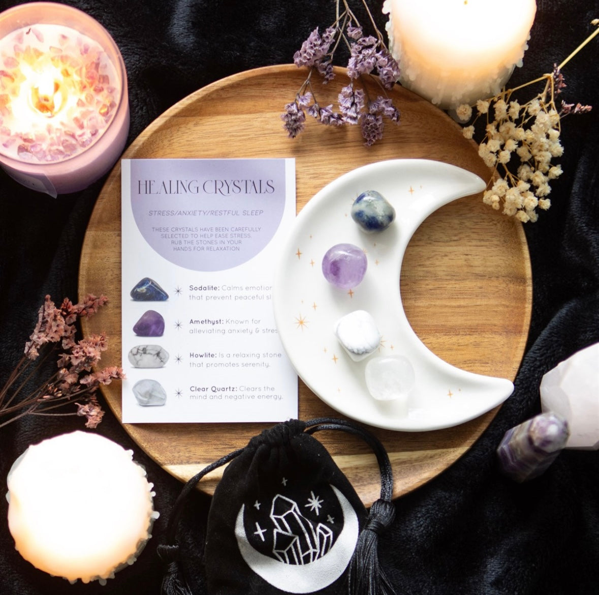 🌙 Calm & Rest Crystal Healing Gift Set