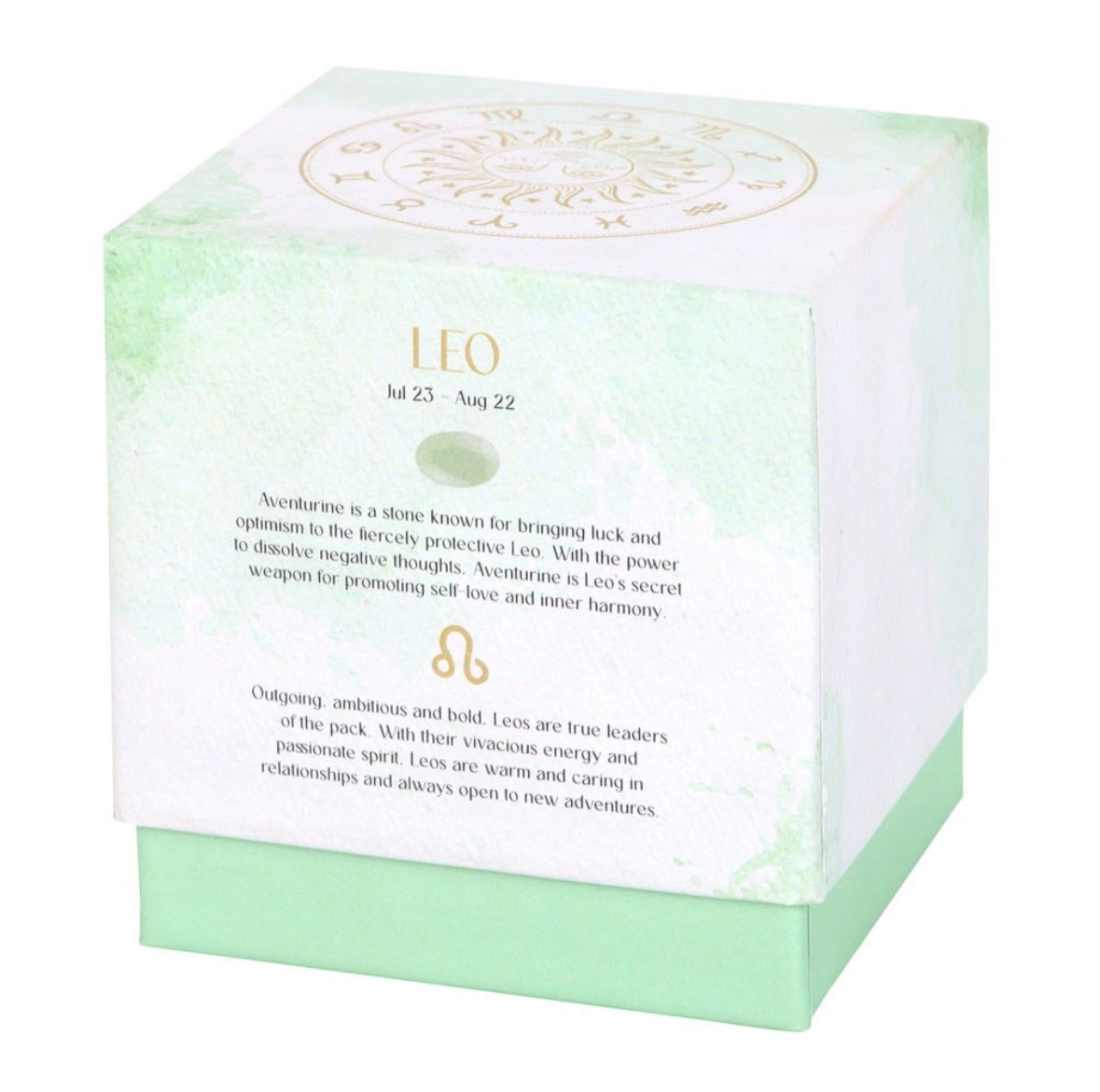 ♌ Leo Zodiac Candle – Orange & Bergamot with Aventurine Crystals