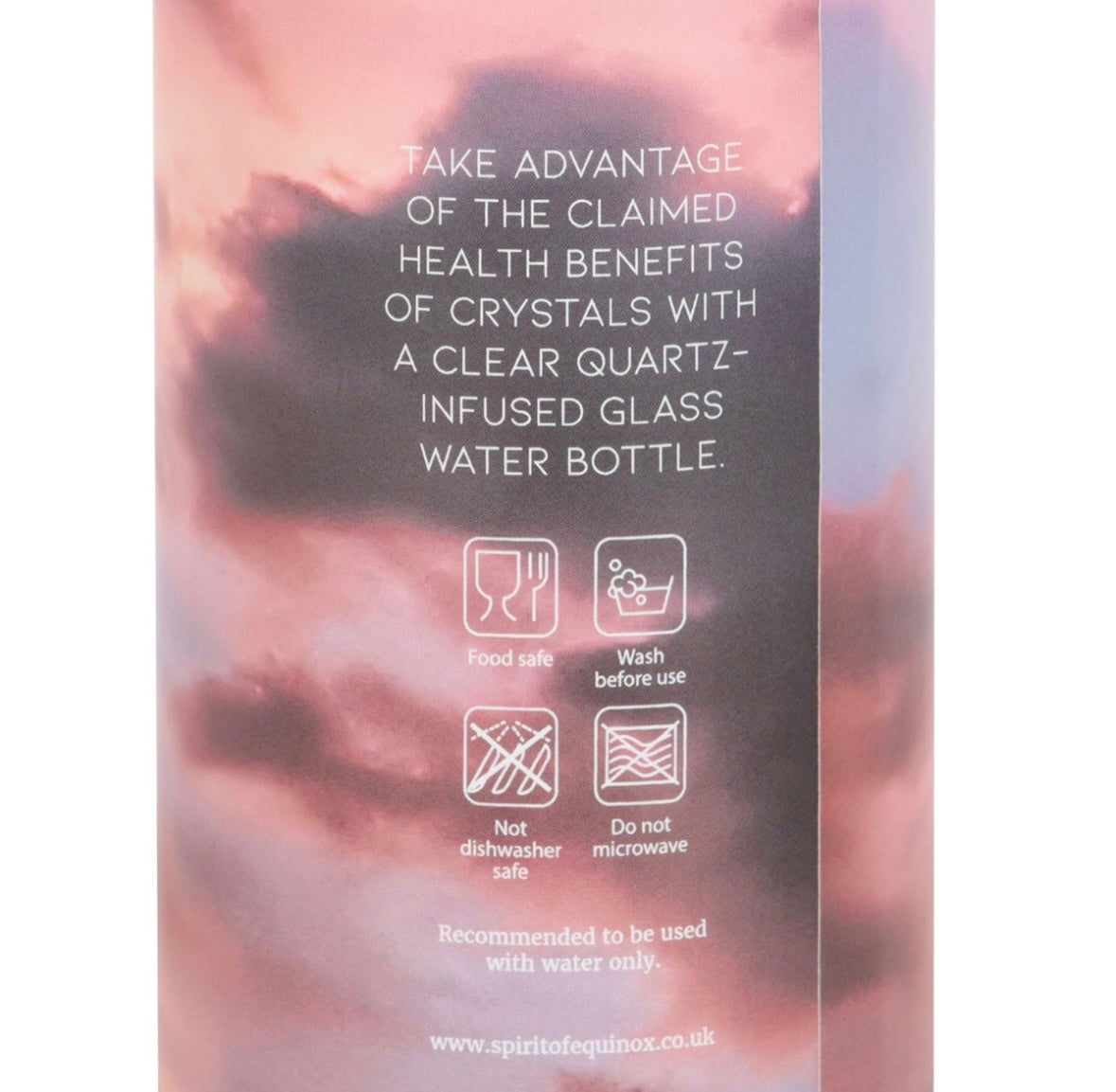 ✨ Clear Quartz Crystal-Infused Glass Water Bottle – ‘Energise Your Body & Soul’