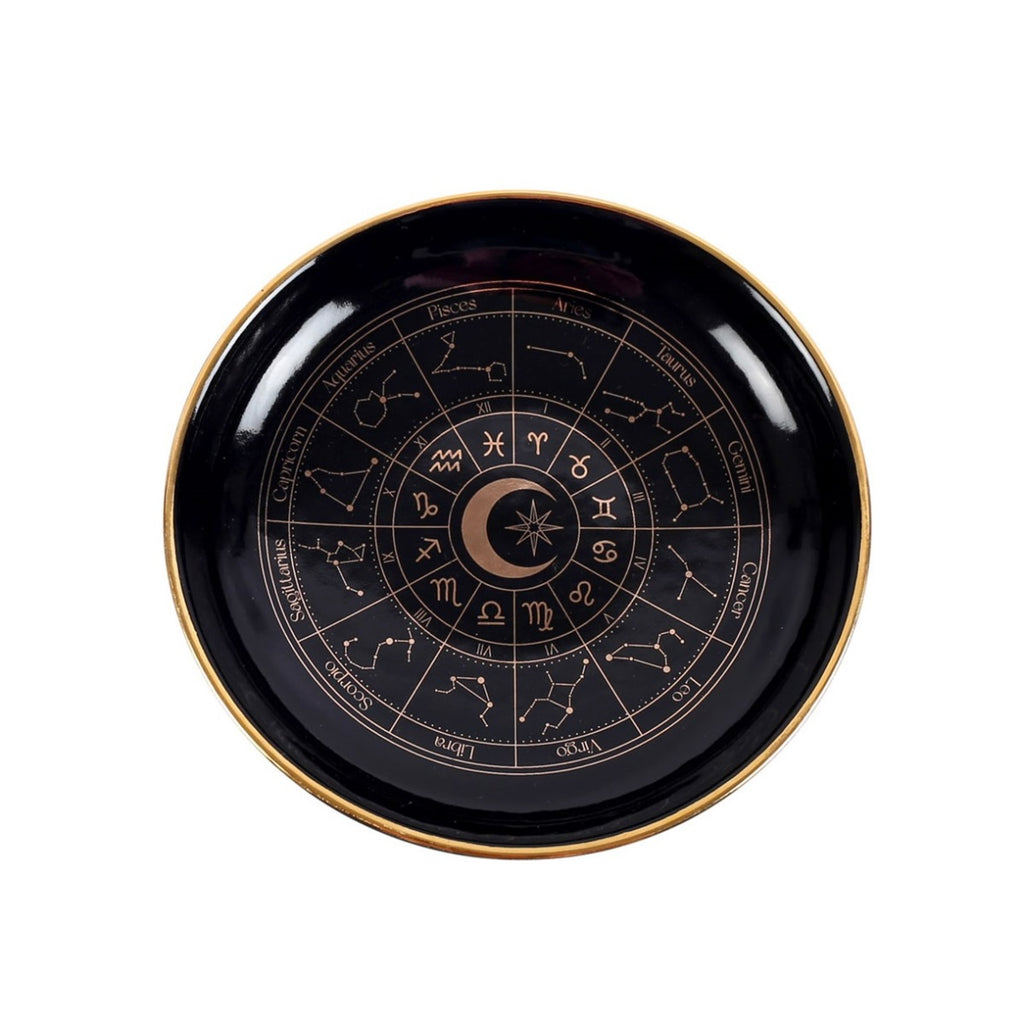 ✨ Black Astrology Wheel Trinket Dish