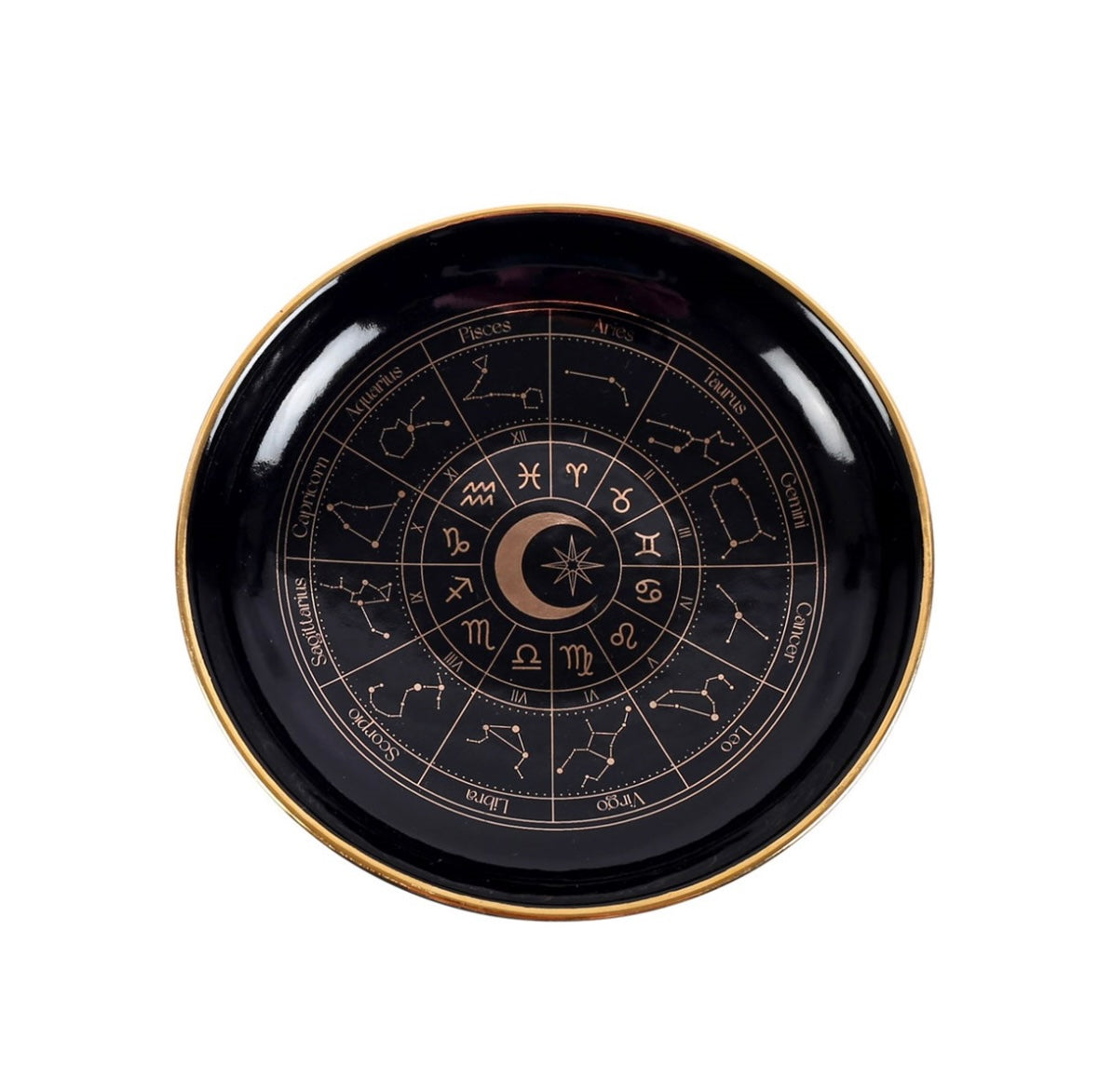✨ Black Astrology Wheel Trinket Dish