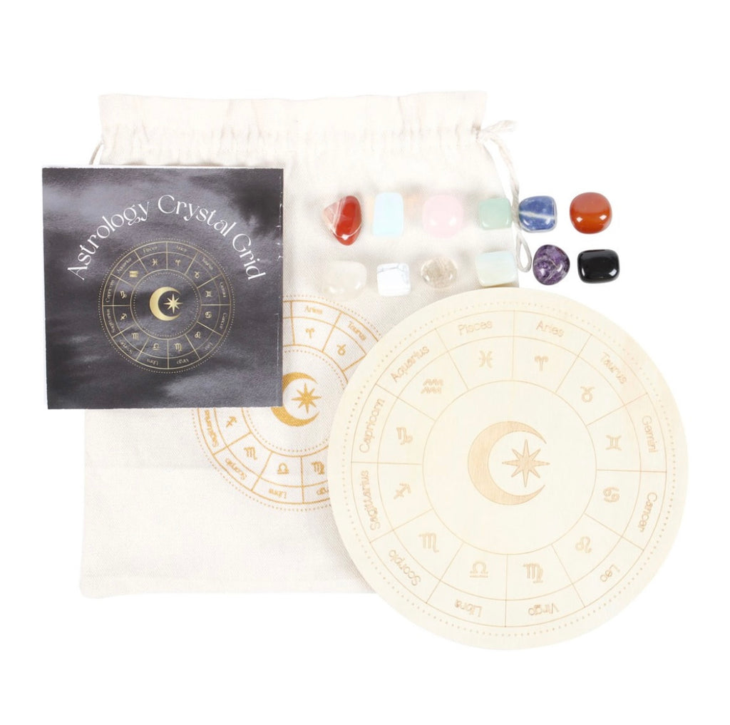 Astrology Crystal Grid Set – 12 Zodiac Crystals
