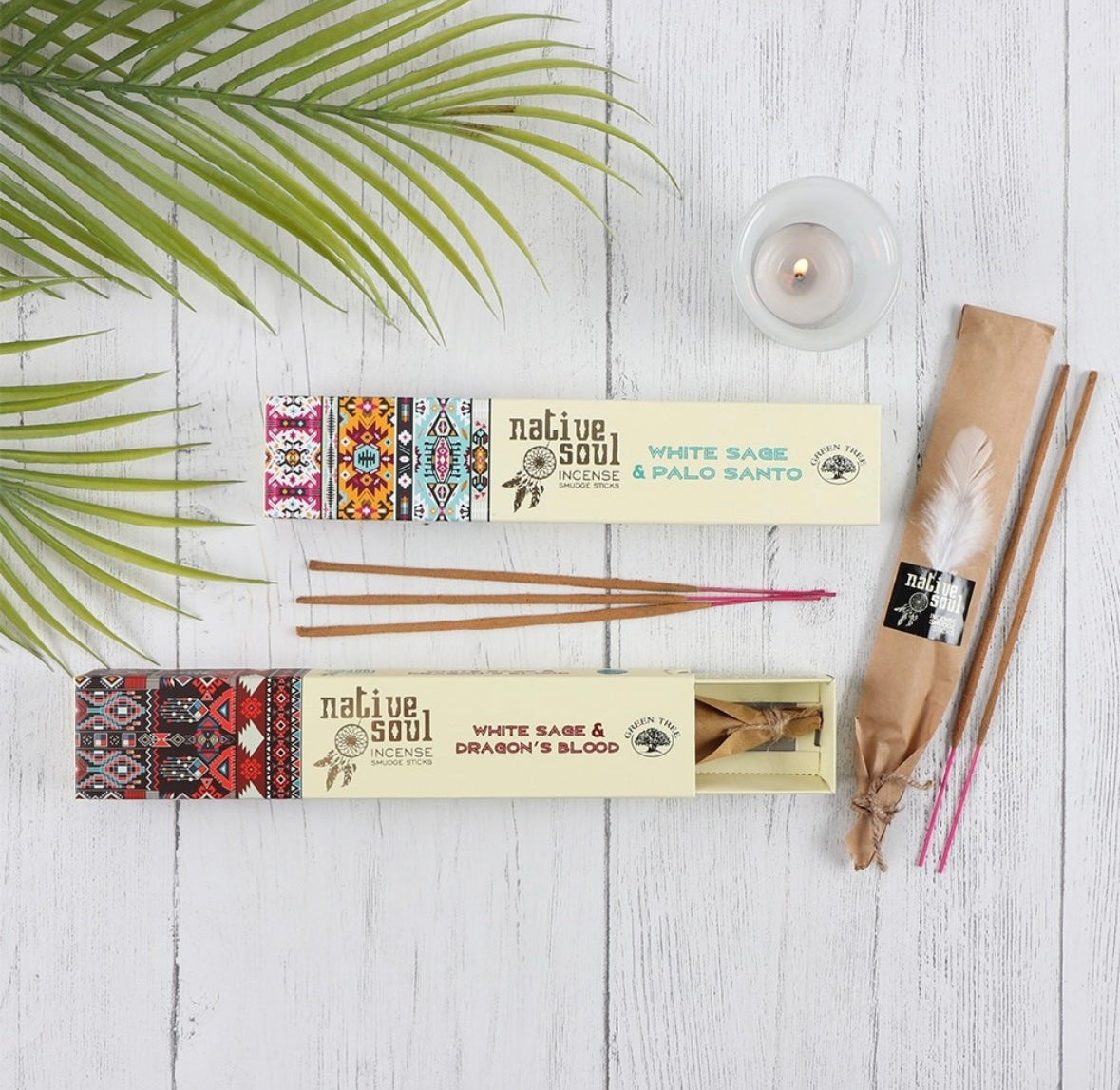 🌿 Native Soul White Sage & Palo Santo – Cleansing Ritual Smudge Sticks