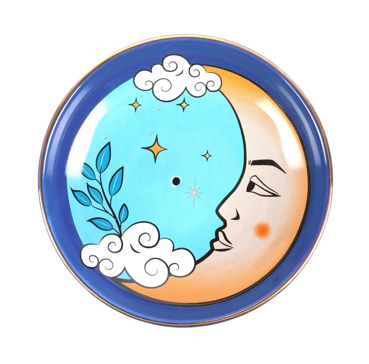 🌙 Moon Tarot Incense Stick Holder – Ceramic Dish