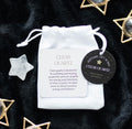 Clear Quartz Star Keepsake Gift – Healing Crystal with White Pouch
