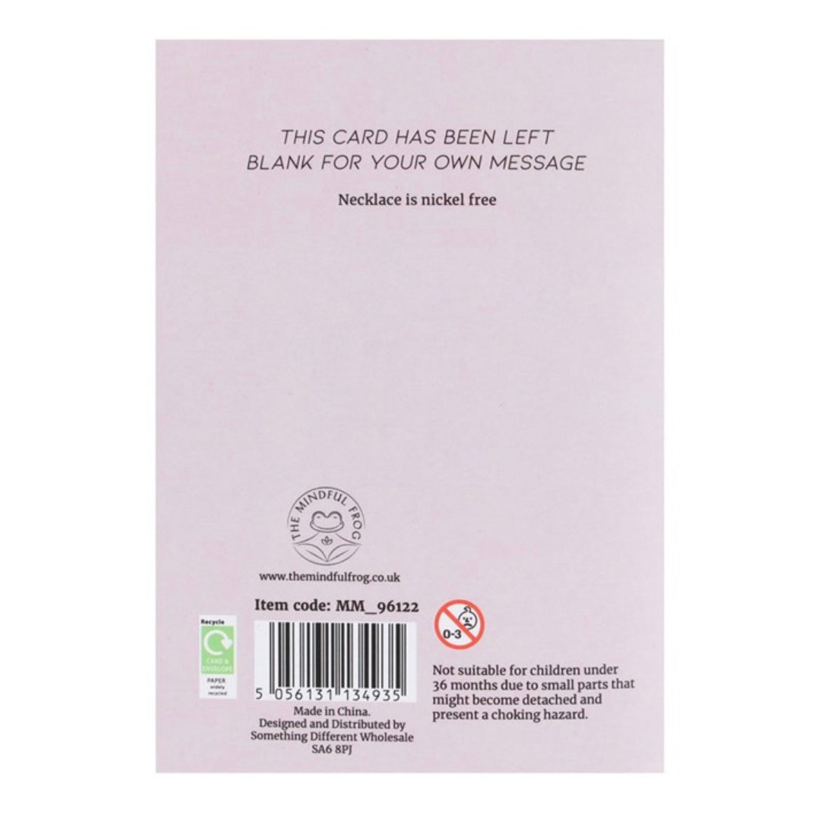 🌸 Greeting Card with Rose Quartz Crystal Necklace – Love & Compassion Pendant