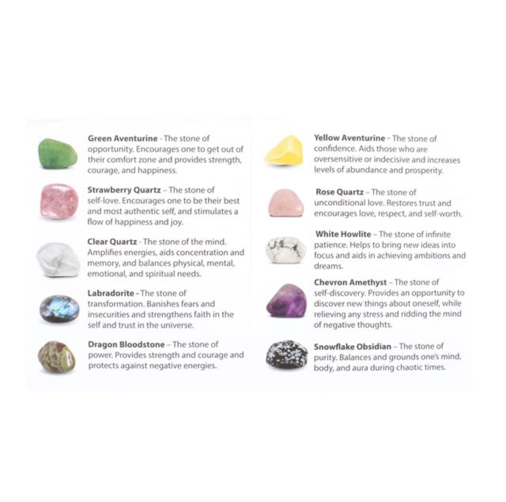 Crystal Healing Starter Kit – 15 Tumblestones with Guide