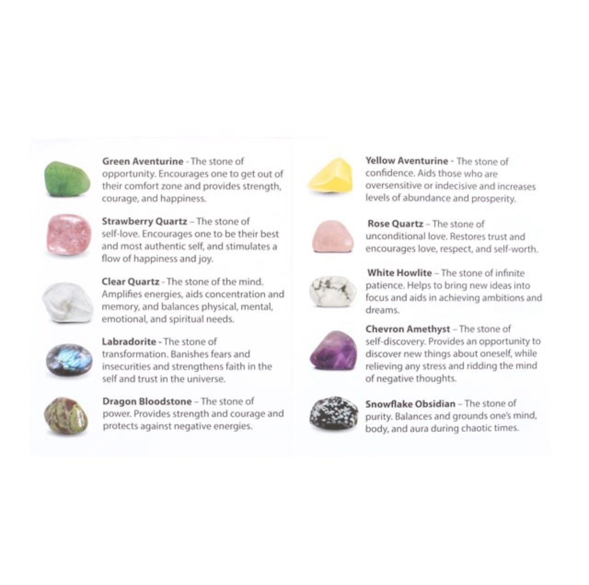 ✨ Crystal Healing Starter Kit – 15 Tumblestones with Guide