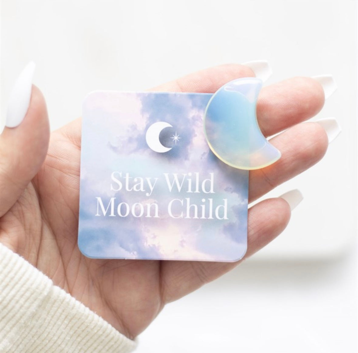 Opalite Moon Keepsake Gift – Abundance, Calming & Hope