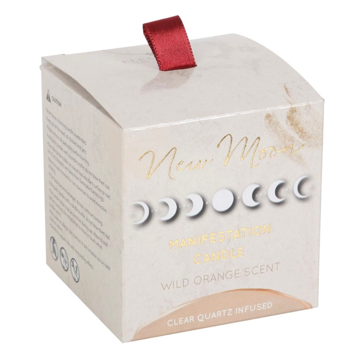 New Moon Manifestation Candle – Wild Orange & Clear Quartz