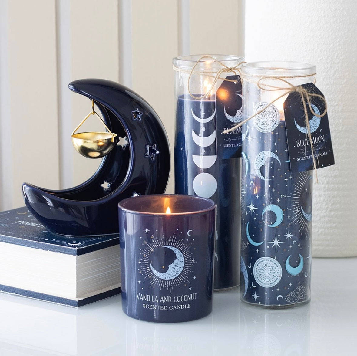Celestial Blue Moon Tube Candle – Fig & Vanilla Fragrance
