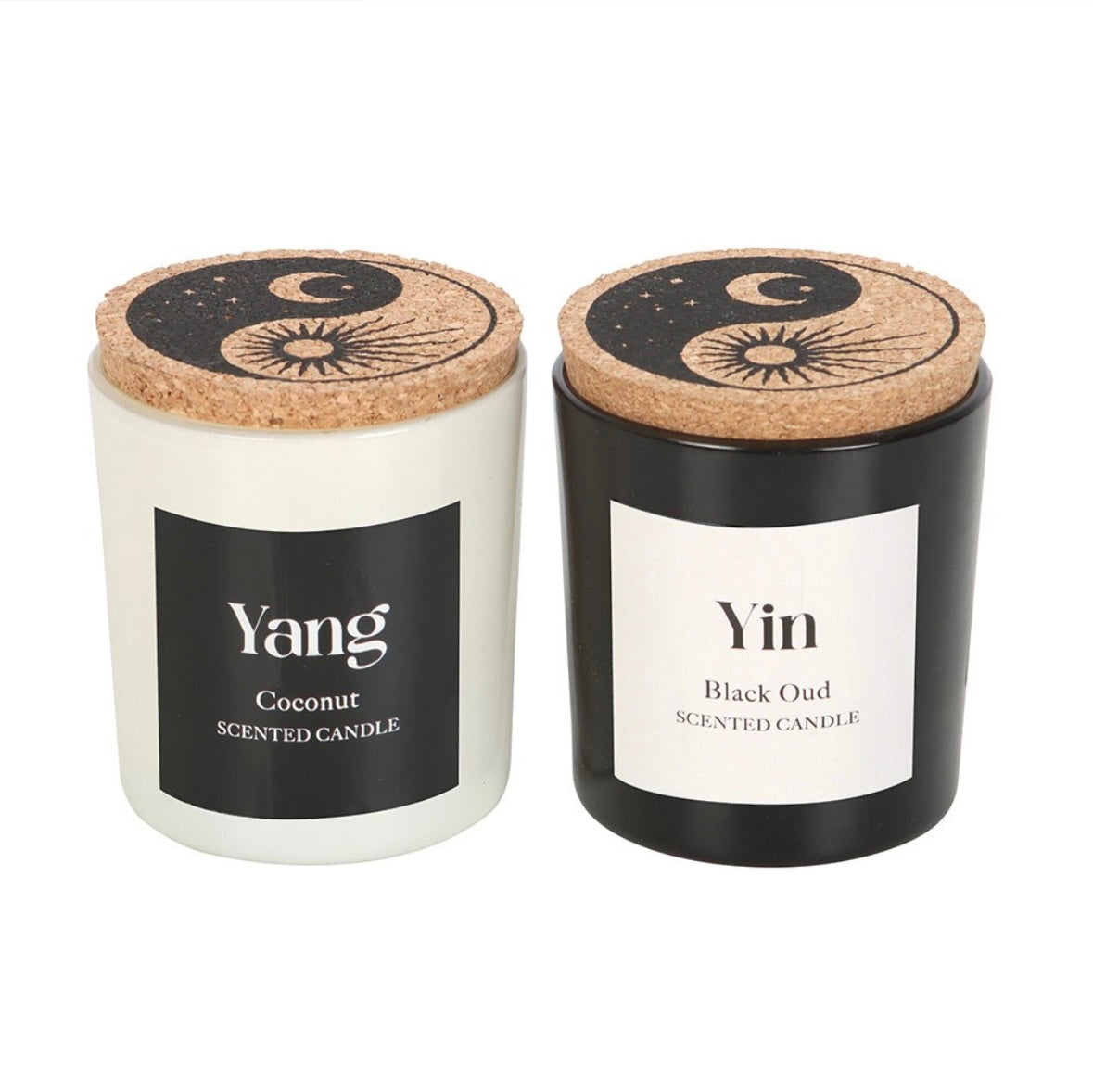 ☯️ Yin & Yang Candle Set – Black Oud & Coconut (2-Pack)