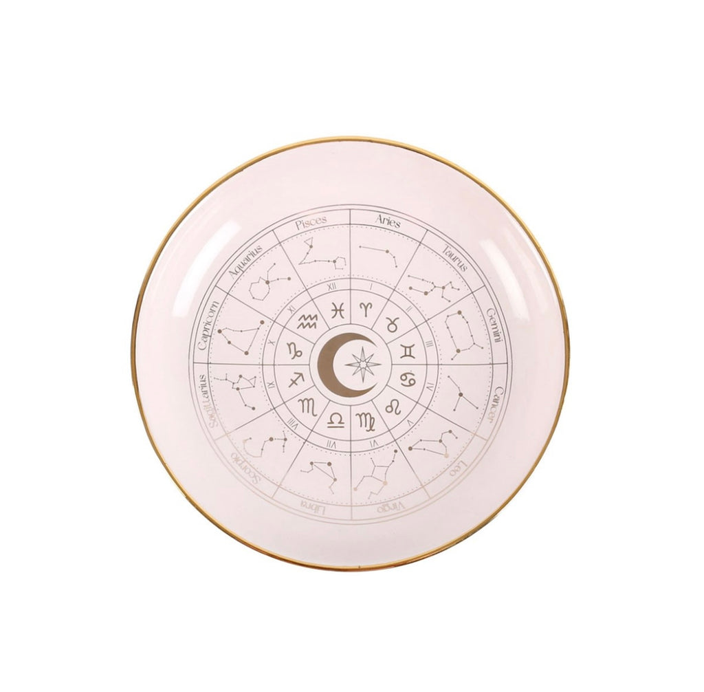 🌸 Light Pink Astrology Wheel Trinket Dish