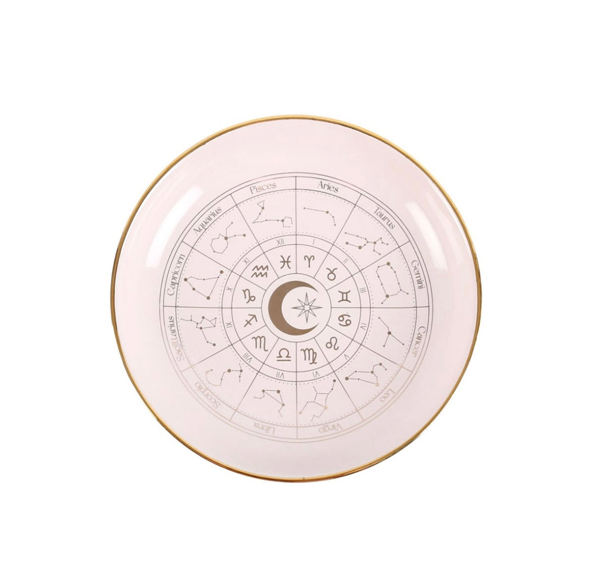 🌸 Light Pink Astrology Wheel Trinket Dish