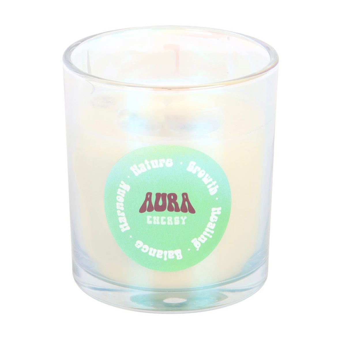 Lotus Mint Tea Candle – Iridescent Glass Jar