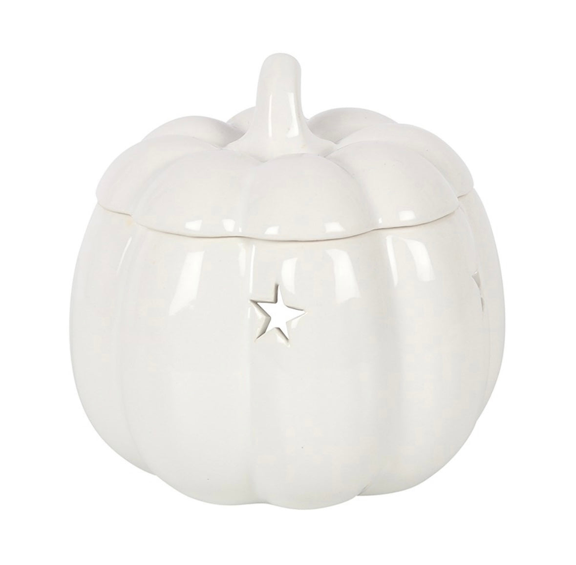 ✨ White Pumpkin Oil Burner – Elegant Autumn Design