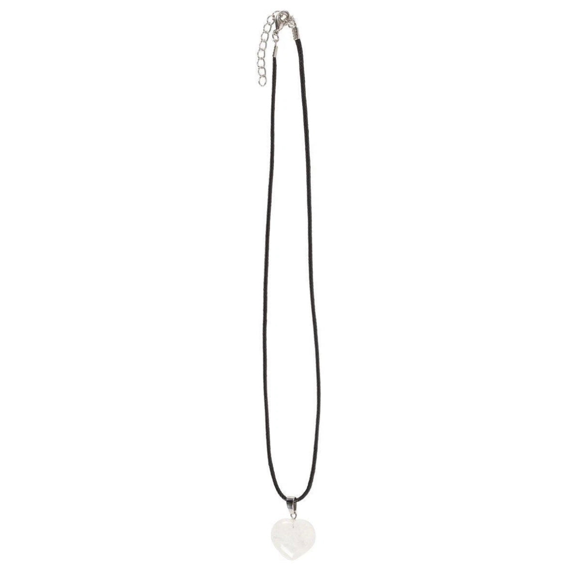 💖 Healing Heart Pendant Necklace – Crystal Gemstone Variants