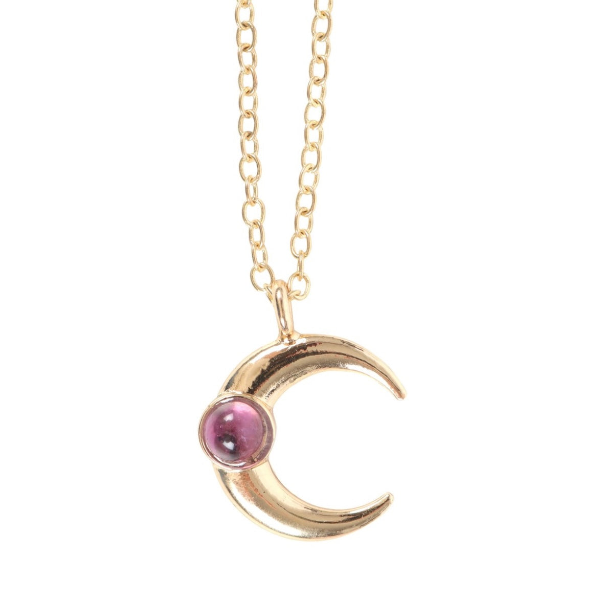 🌙 Moon Tarot Necklace with Amethyst Crystal & Greeting Card