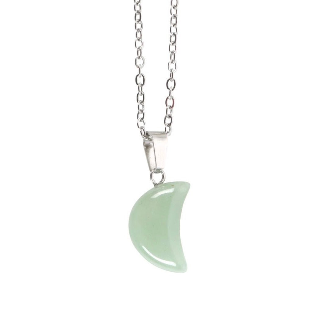 Aventurine Moon Necklace Greeting Card – Prosperity & Abundance