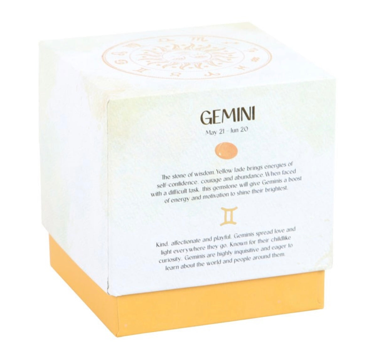 ♊ Gemini Zodiac Candle – Lavender & Cedarwood with Yellow Jade Crystals