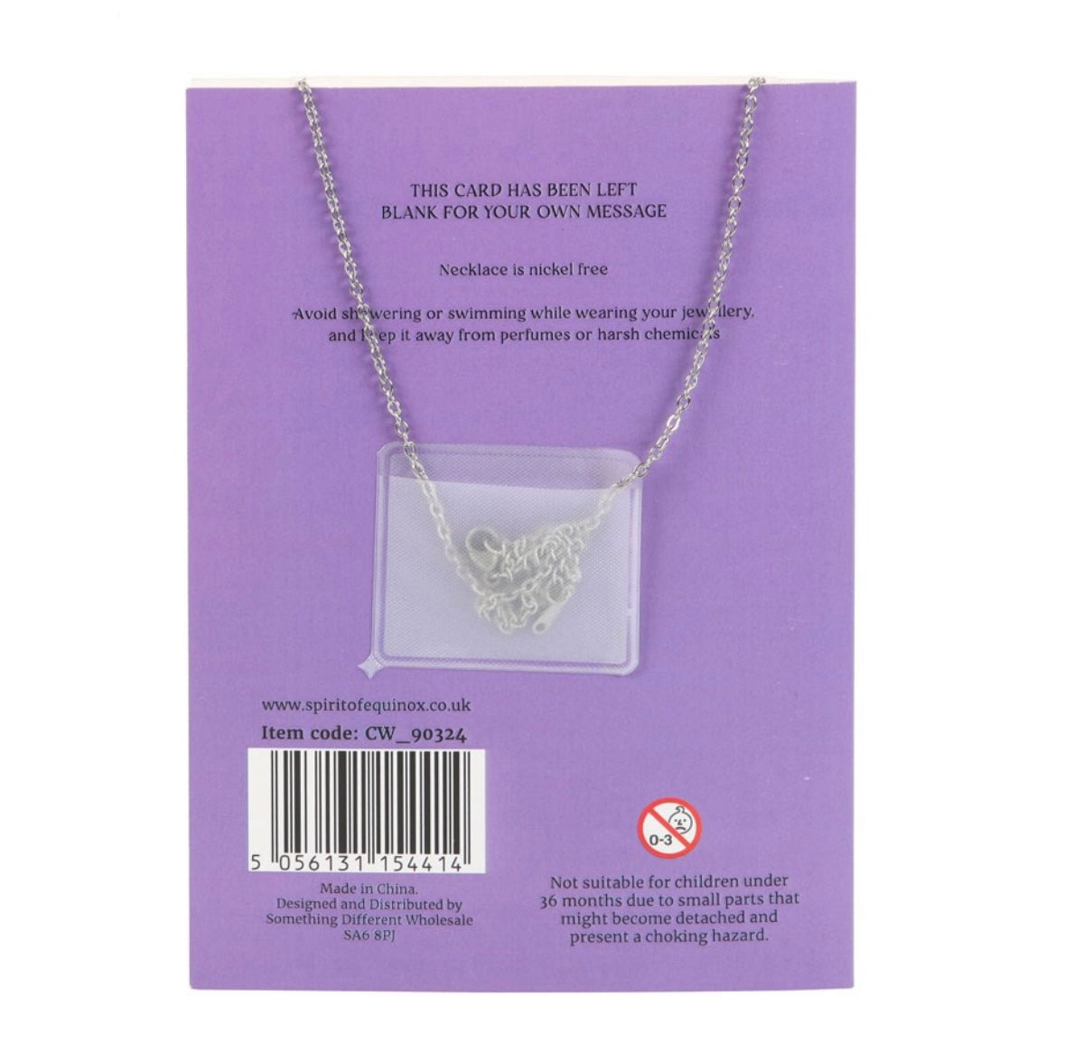 Amethyst Crystal Moon Necklace Greeting Card – Calm & Inner Strength