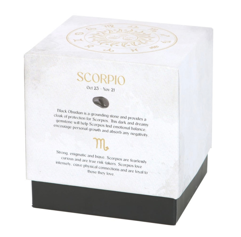 ♏ Scorpio Zodiac Candle – Black Oudh with Black Obsidian Crystals