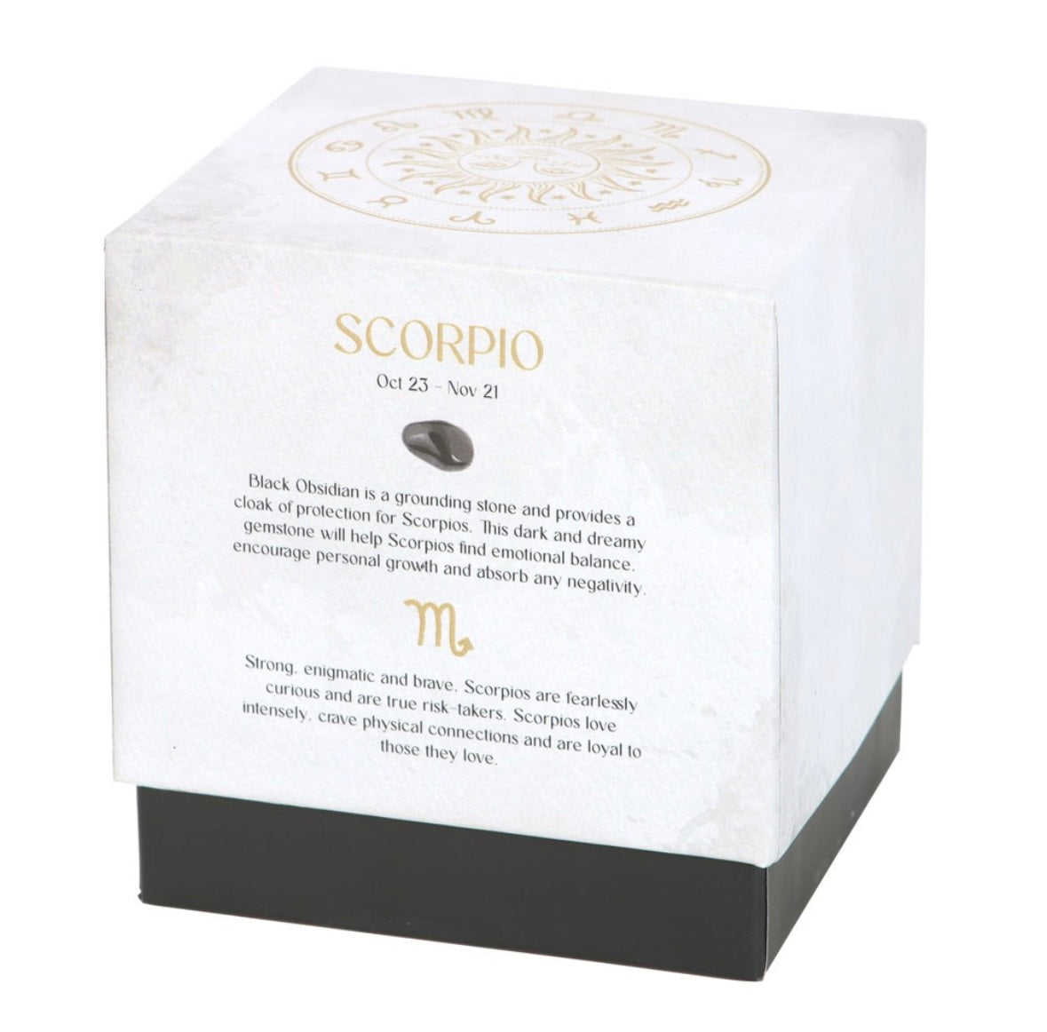 ♏ Scorpio Zodiac Candle – Black Oudh with Black Obsidian Crystals