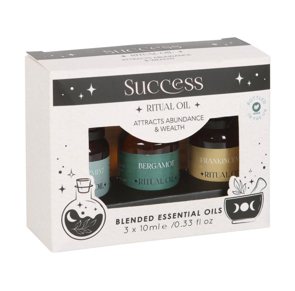 Success Ritual Essential Oil Set – Frankincense, Bergamot & Peppermint (3 x 10ml)