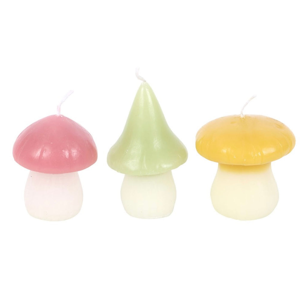Pastel Mushroom Candle Set – Whimsical Fairy Décor