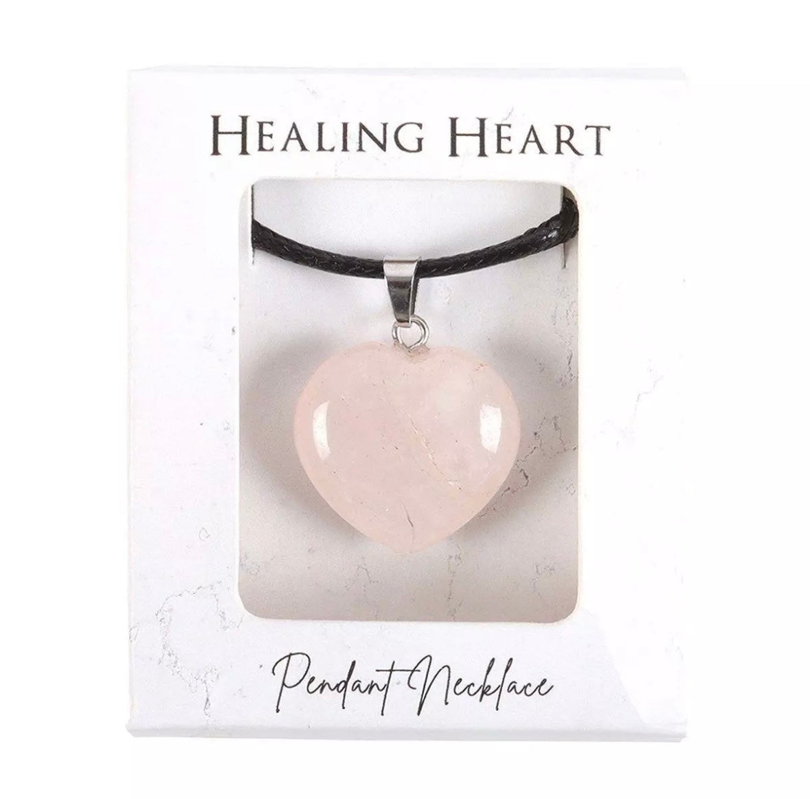 💖 Healing Heart Pendant Necklace – Crystal Gemstone Variants