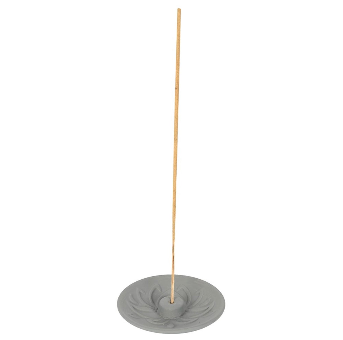 🌸 Grey Lotus Terracotta Incense Stick Holder Plate