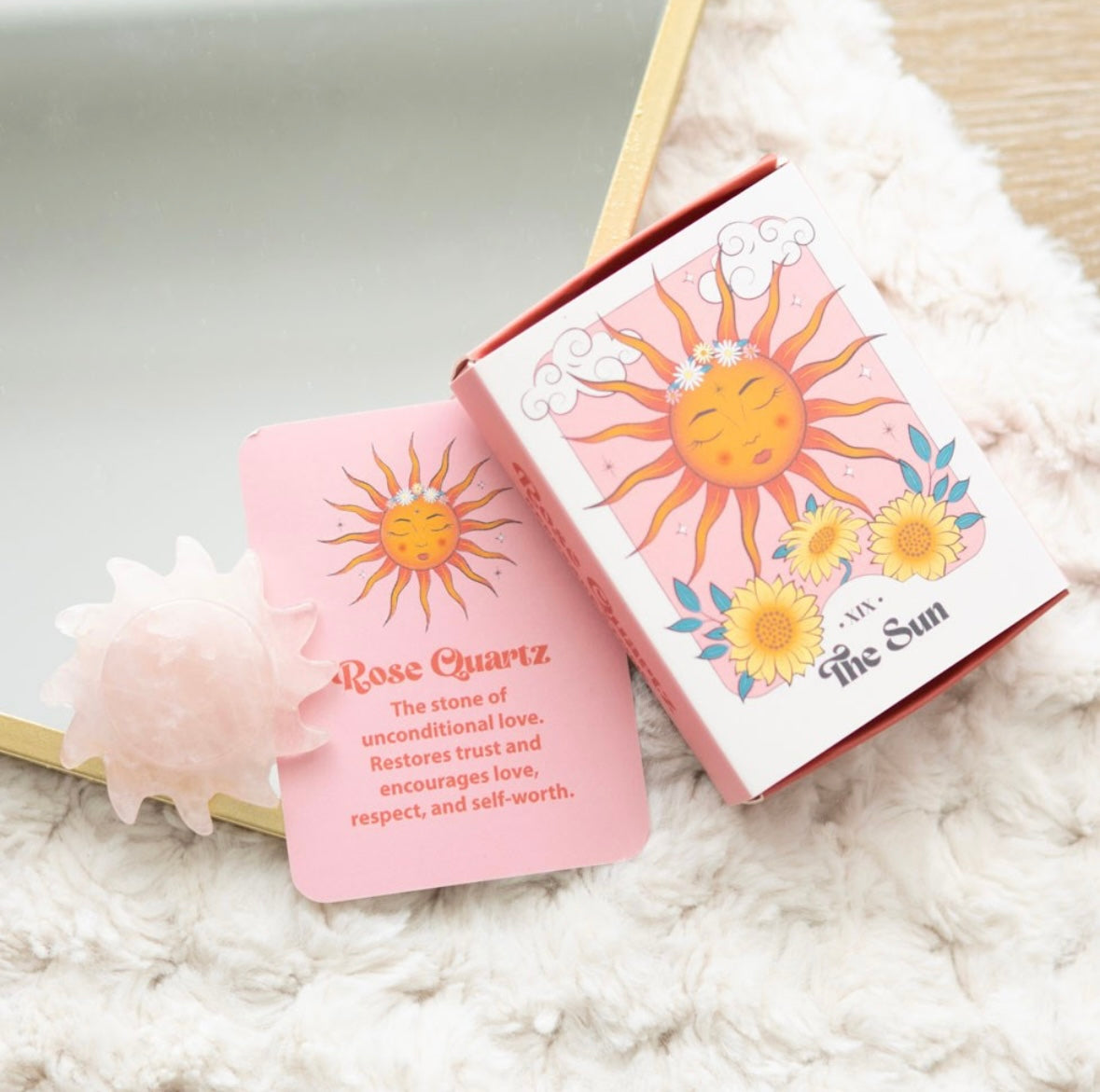 Rose Quartz Crystal Sun