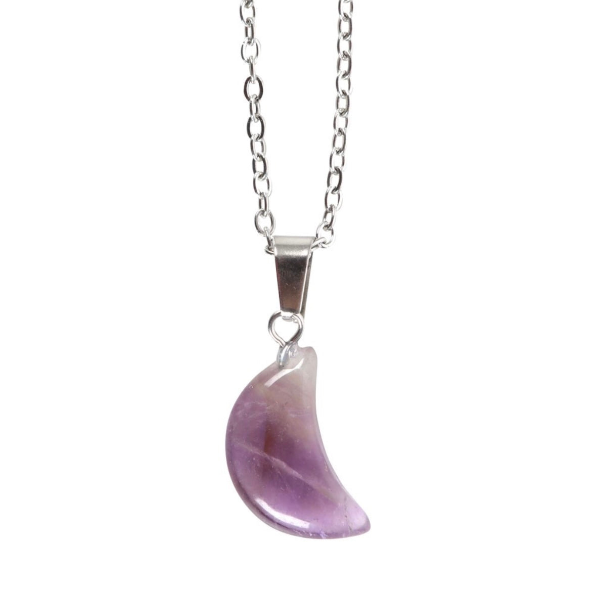 Amethyst Crystal Moon Necklace Greeting Card – Calm & Inner Strength