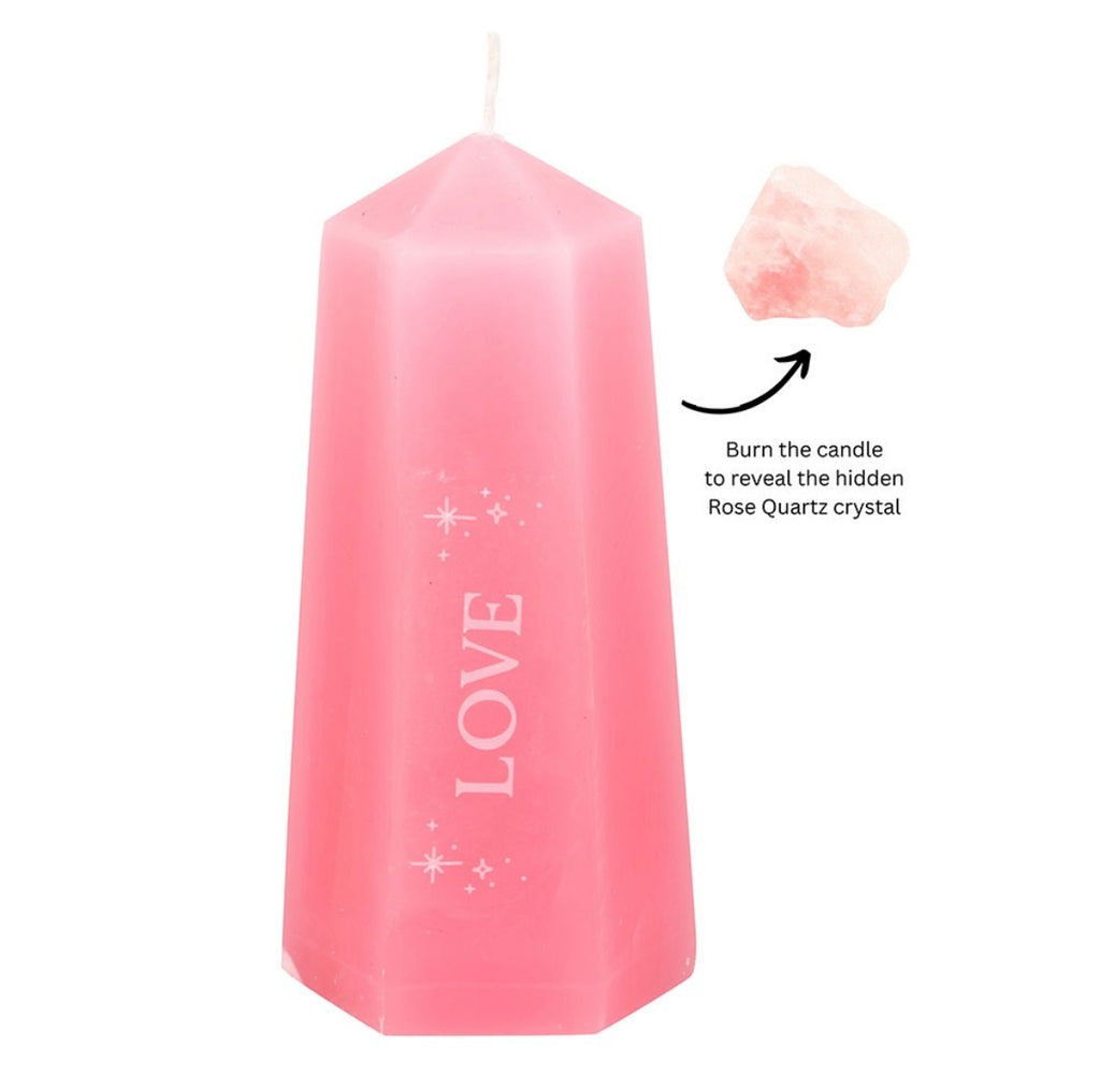 Love Crystal Candle – Rose Quartz & Self-Love