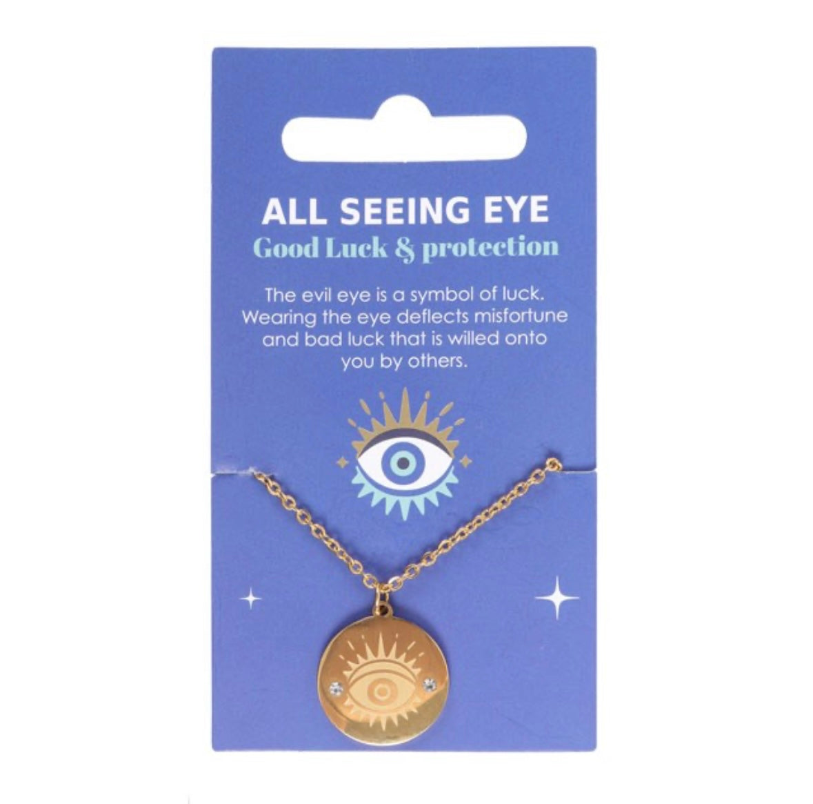 👁️ Gold All Seeing Eye Necklace – Stainless Steel Talisman